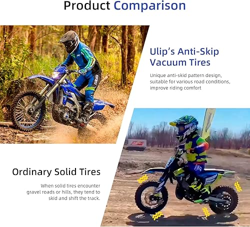 Miniatura 5 de ulip Neumático sin cámara 3.00-10 con válvula PVR50 para Mini Trail Bike Off Road Dirt Bike Motocross Pit Bike 49cc 50cc