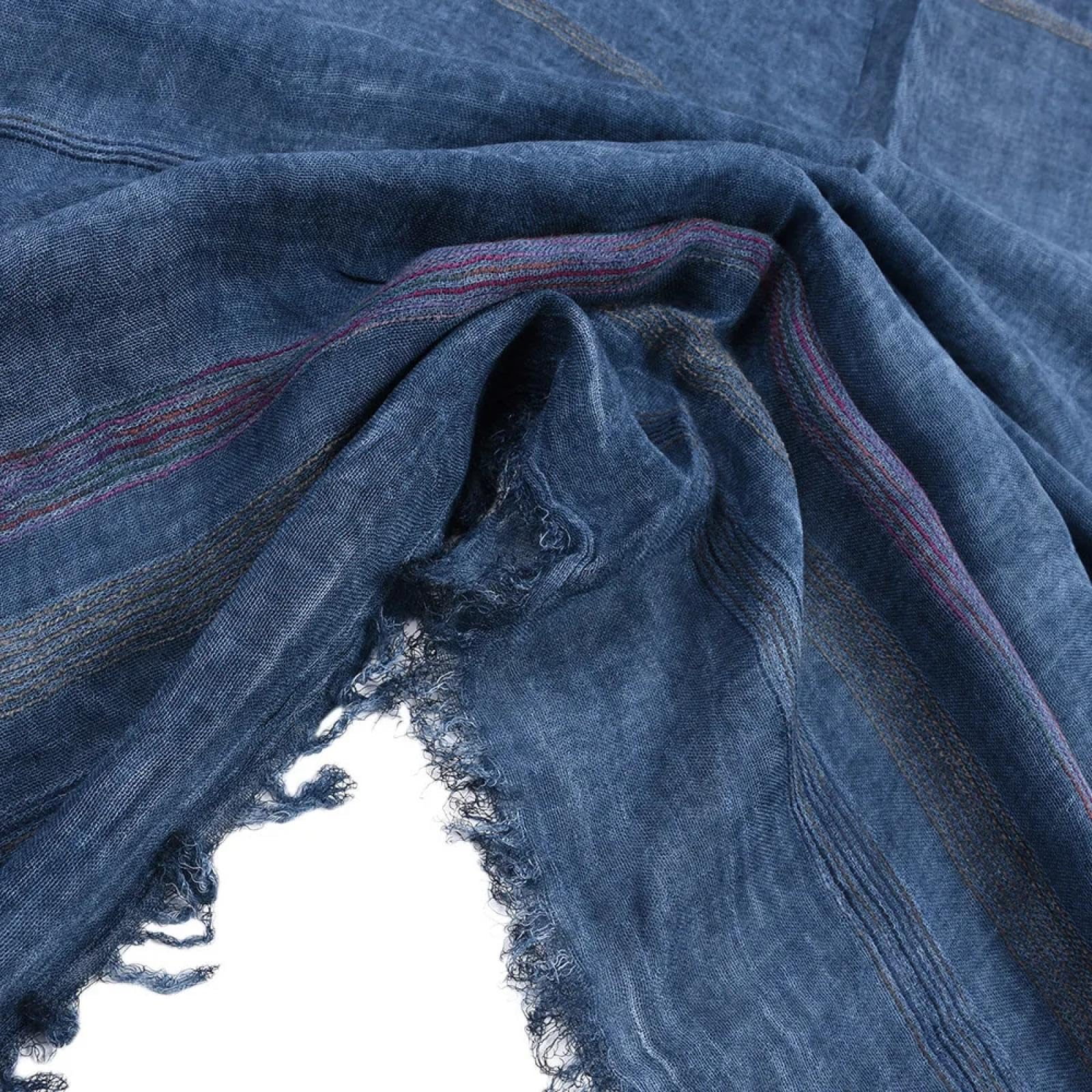 Sciarpa Scialle Invernale Sciarpe Sciarpa Invernale da Uomo Europea E Americana in Cotone E Lino Tinto in Filo A Righe, Sciarpe da Uomo con Nappe, Scialle Lungo, Accessori Maschili