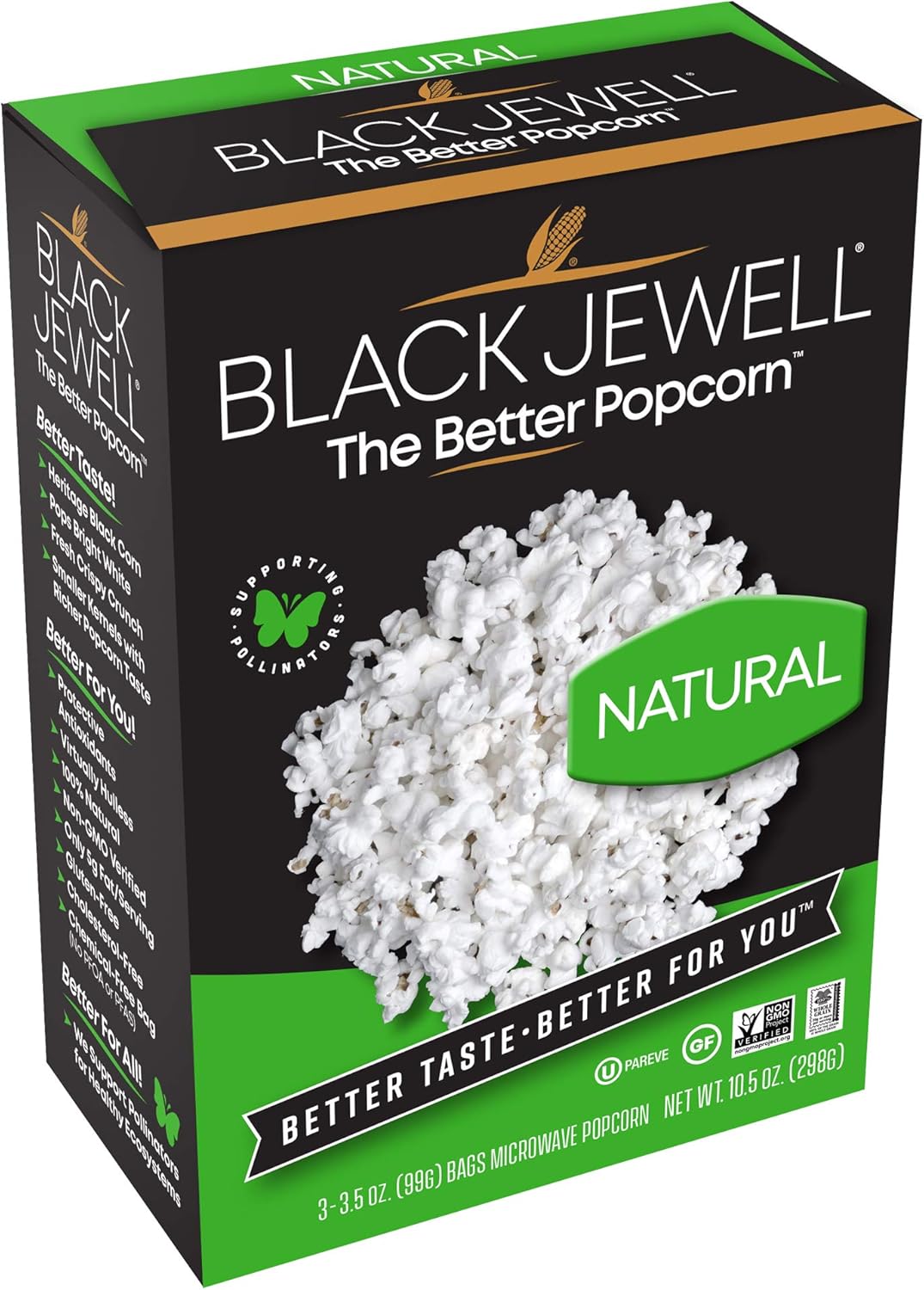 Black Jewell Premium Microwave Popcorn, Natural, 3Count, 10.5Ounce