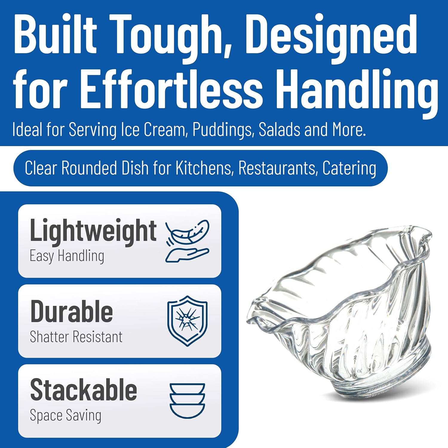 Carlisle FoodService Products Plastic Dessert Dish, 5 Ounces, Clear (Pack of 24)