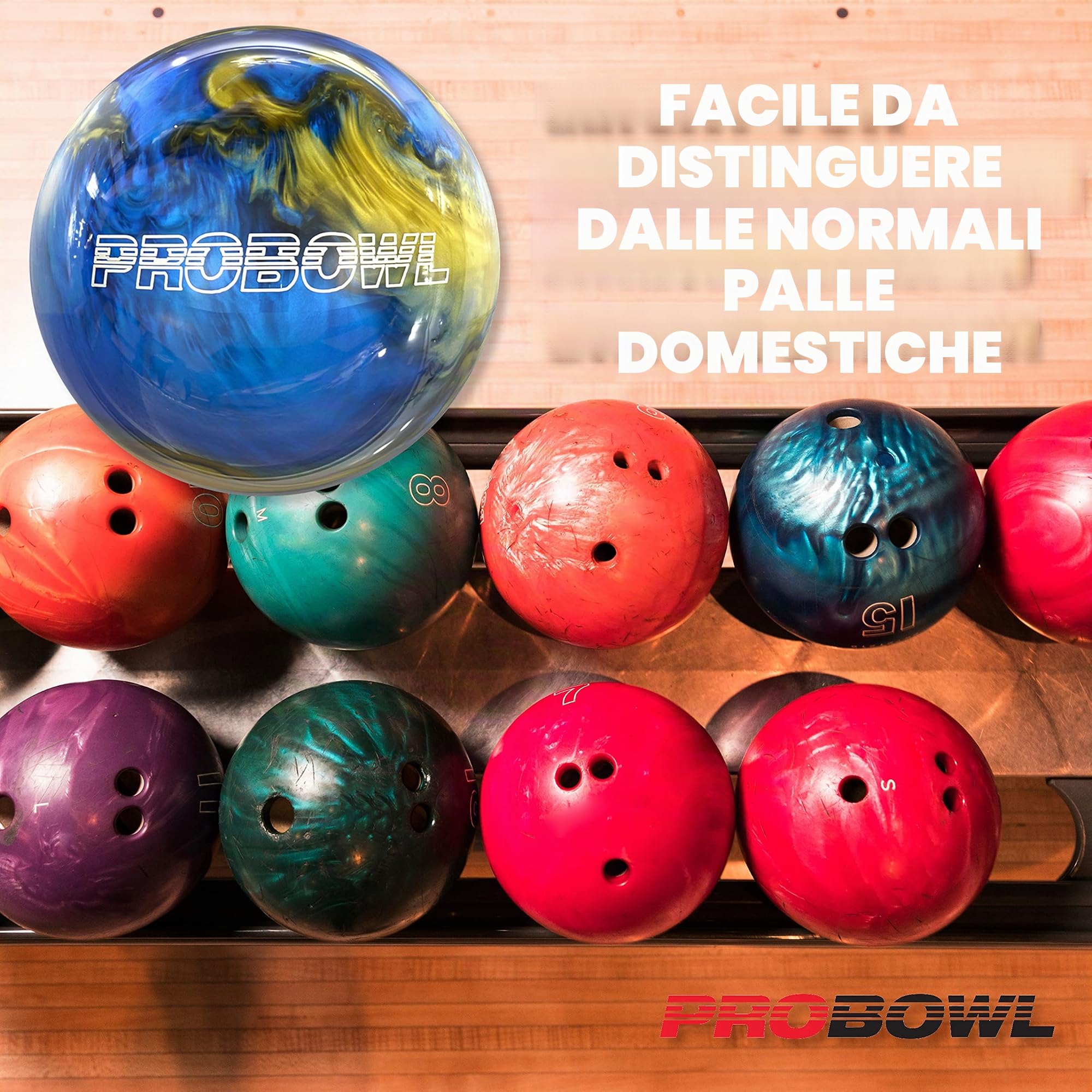 EMAX | Bowling Ball – Pro Bowl Sparball | Palla da bowling in poliestere lucido | Fun Bowling Ball da donna uomo e bambino adulto | palla spaziale