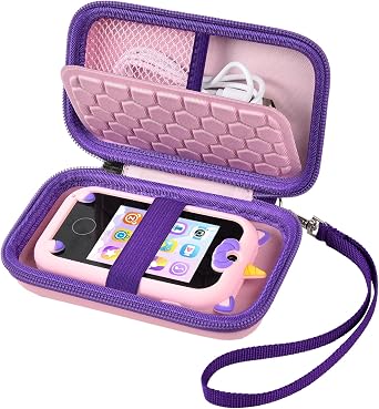 ALKOO Kids Smartphone Case | AI Digital Camera Bag | for Luoba/for WEOLULI/for Joozfee/for VOGBY Learning Toys | Holder for Play Cell Phone Size Up to 5 inL * 2.7 inW | Over 7 Years Age Pink