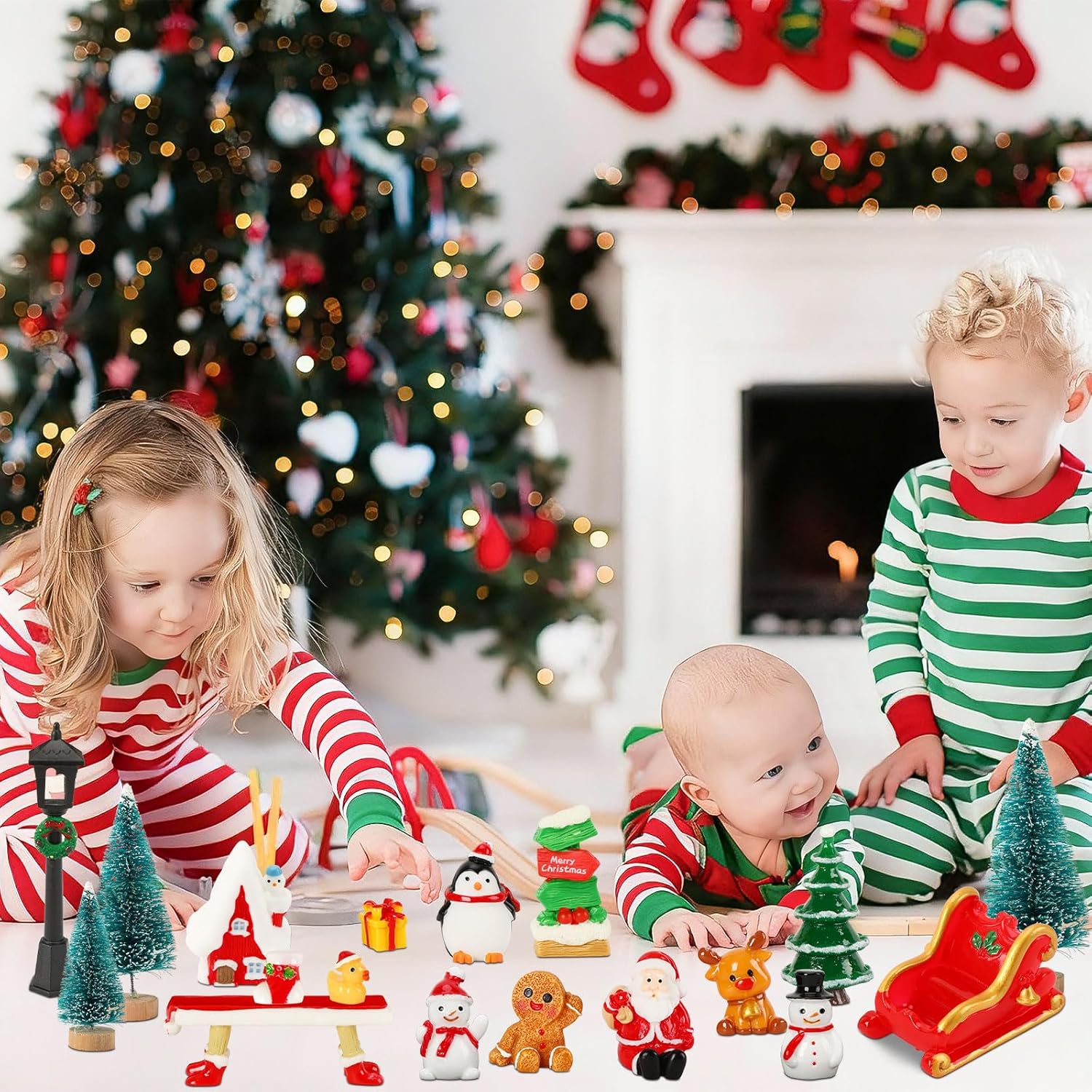 Mini Christmas Figurines, Resin Snowman Gingerbread Man Christmas Scenery Ornaments for Village Decoration Making - Image 6