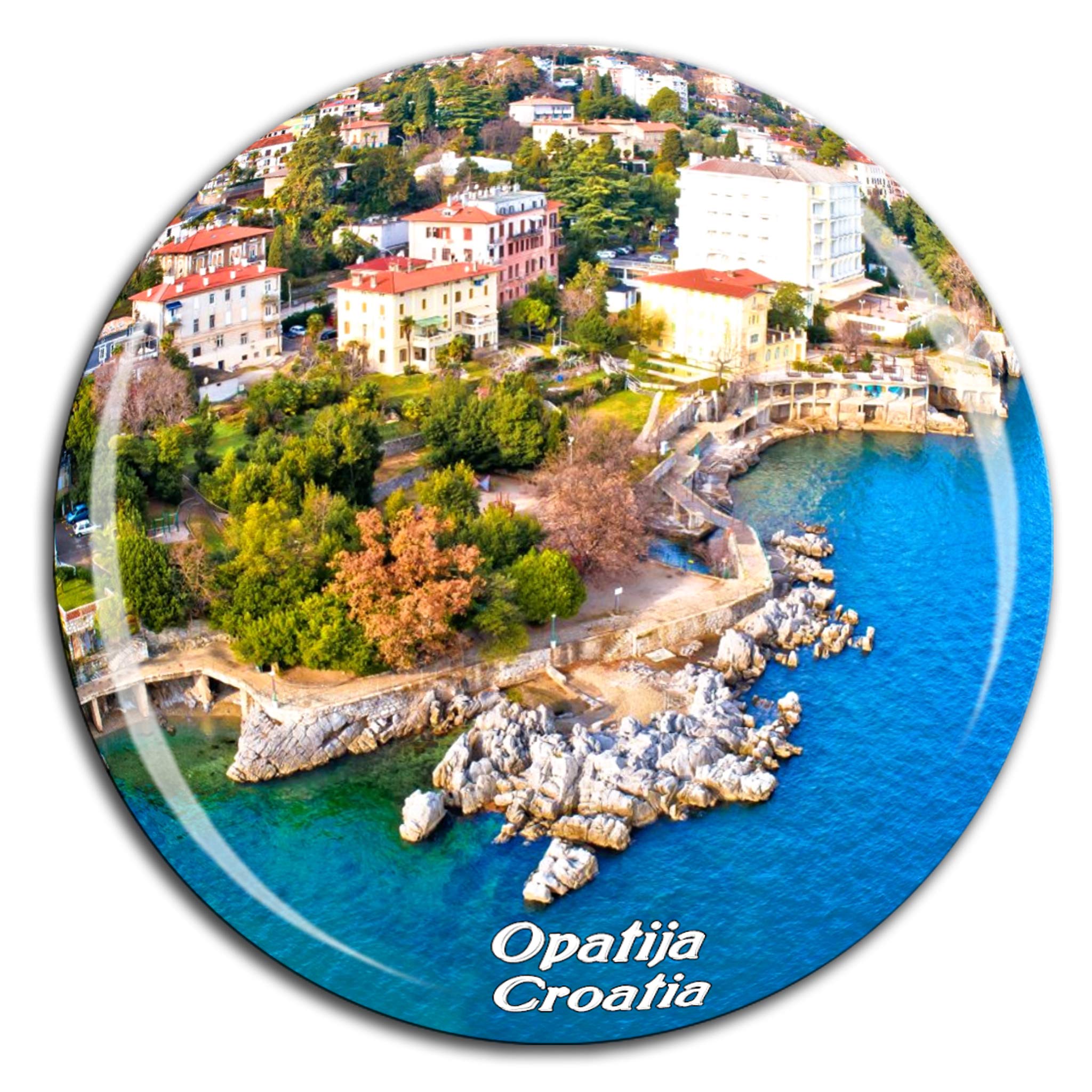 Weekino Opatija Croatia Fridge Magnet 3D Crystal Glass Tourist City Travel Souvenir Collection Gift Strong Refrigerator Sticker
