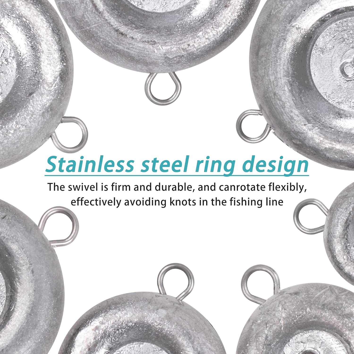 Disc Sinkers Fishing Weights Coin Weight Saltwater Fishing Weight sSinker Surf Fishing Inline Trolling Bottom Drifting Catfish Weight Sinker Fishing Tackle Gear 1oz 2oz 3oz 4oz 5oz 6oz 8oz