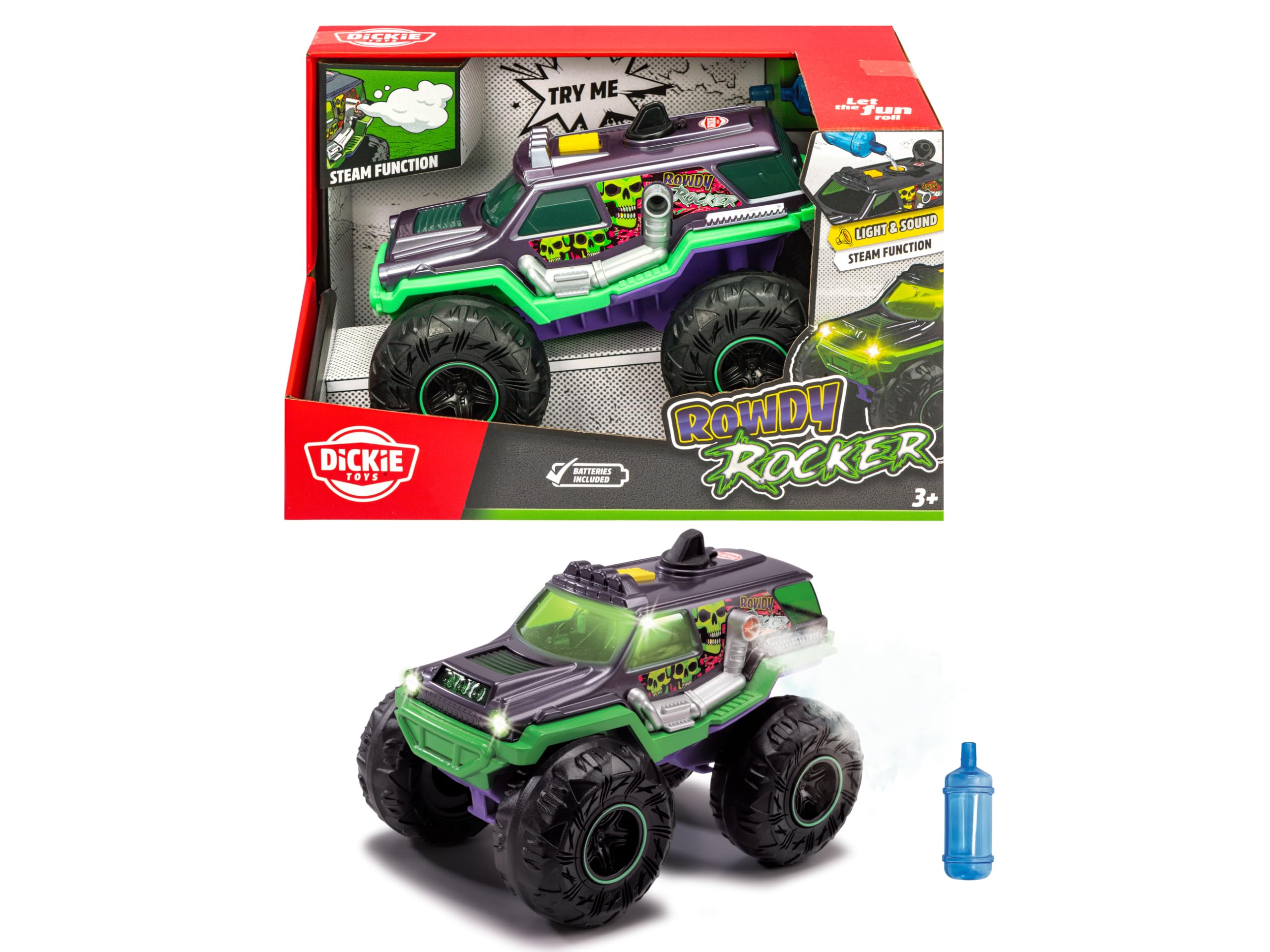 Amazon.com: DICKIE TOYS Rowdy Rocker Truck – 25 cm Freewheel
