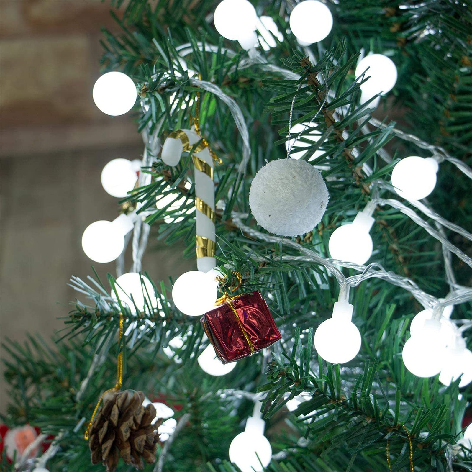 Łańcuch świetlny LED w kształcie kuli, solarny łańcuch świetlny LED, 8 trybów, łańcuch świetlny do dekoracji wnętrz na zewnątrz, do ogrodu, na wesele, imprezę, kolor 0,8 cala
