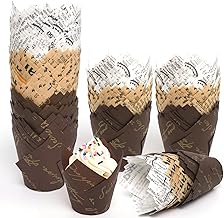 200 x Tulip Paper Muffin Cases, Standard Size, Natural & Unbleached, Paper Muffin Moulds for Weddings, Birthdays, Parties
