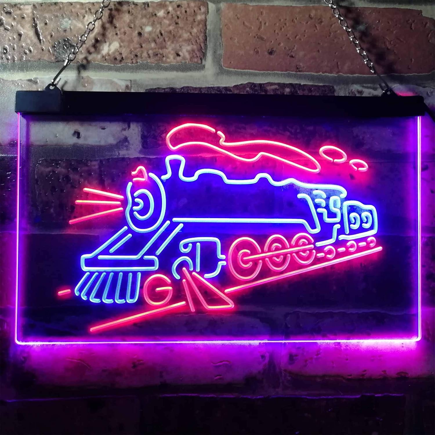 ADVPRO Train Lover Kid Room Decoration Display Dual Color LED Neon Sign Red & Blue 16" x 12" st6s43-i3184-rb