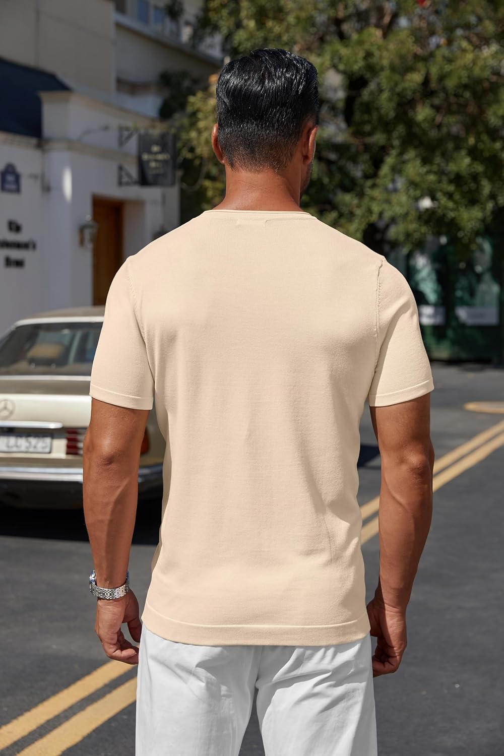 COOFANDY Mens Knit T-Shirts Casual Crewneck Short Sleeve Shirts Summer Tops Basic Pullover Tees - Image 9