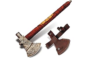 Functional Damascus Steel Pipe Tomahawk
