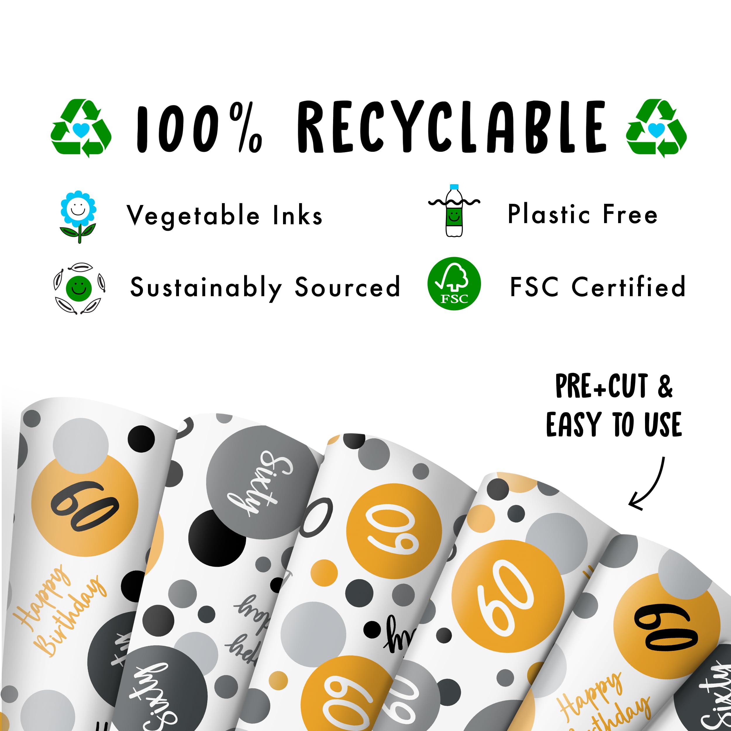 Papier Cadeau D'anniversaire – 6 Feuilles De Papier Cadeau