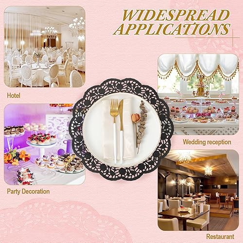Miniatura 7 de Yexiya 200 manteles individuales desechables de 14 pulgadas, manteles individuales redondos grandes para pasteles, manualidades, boda, fiesta de