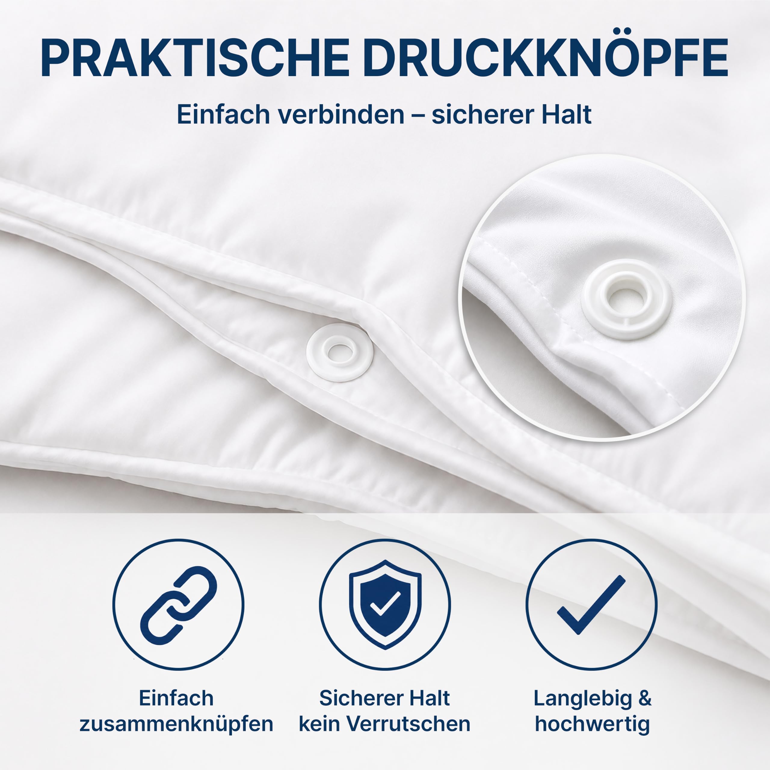 DreamHome 4-Jahreszeiten 2 Bettdecke 155x220 die man mit Druckknöpfe eine Winter oder Sommer Oberbett Steppdecken 155 x 220