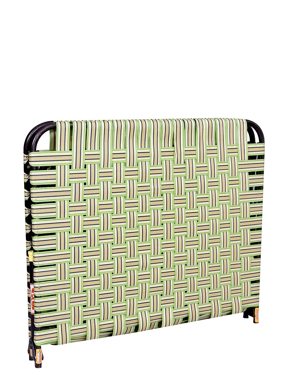 FURNEXA Heavy Weight Frame with 2 in 1 Niwar, Extra Shoe Base Inside Package for Sleeping Indoor-Outdoor Purpose Single Folding Bed (Assembled Delivered, 6 X 3.5 ft), Multicolour