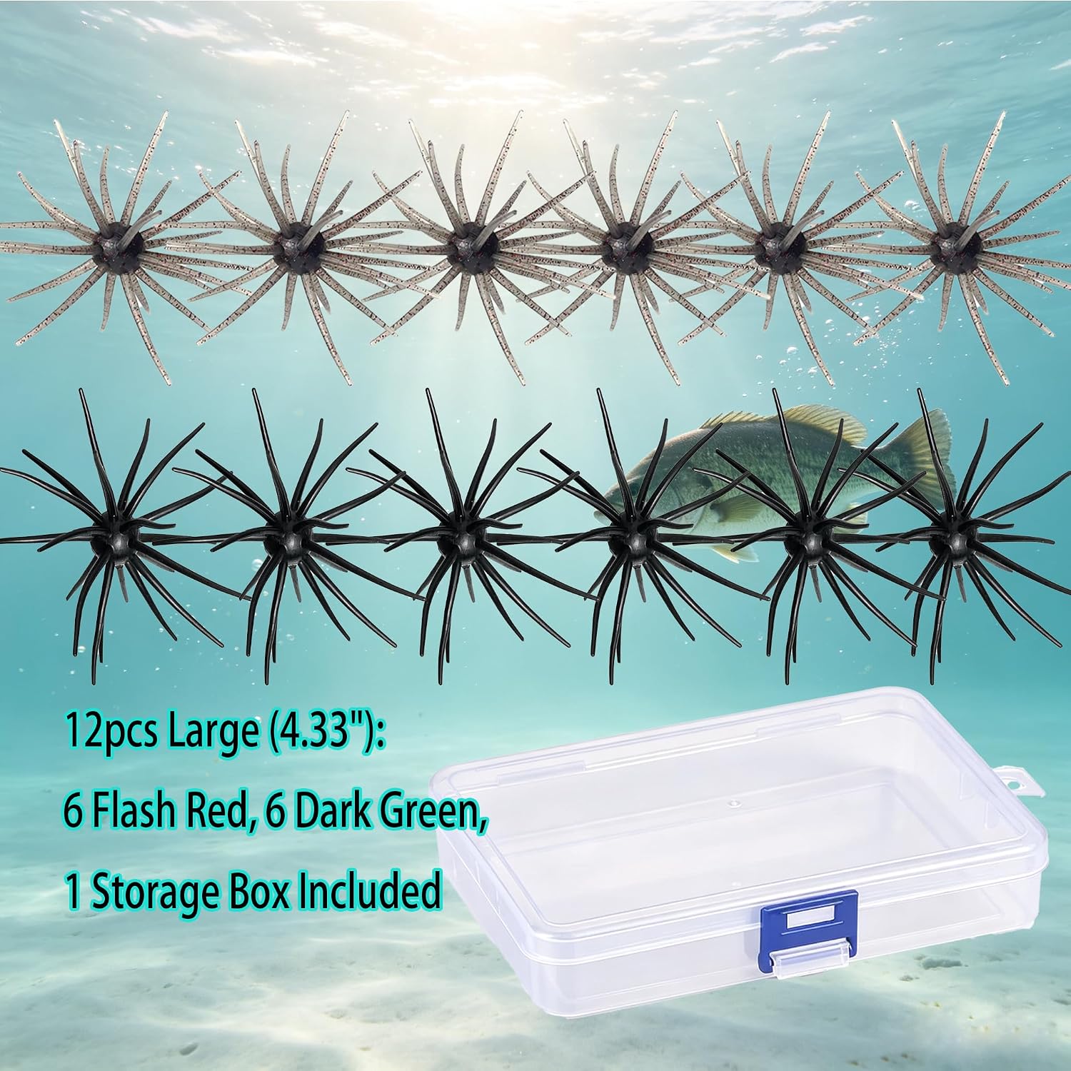Sea Urchin Bait Soft Plastic Baits, Urchin Baits for Bass Fishing