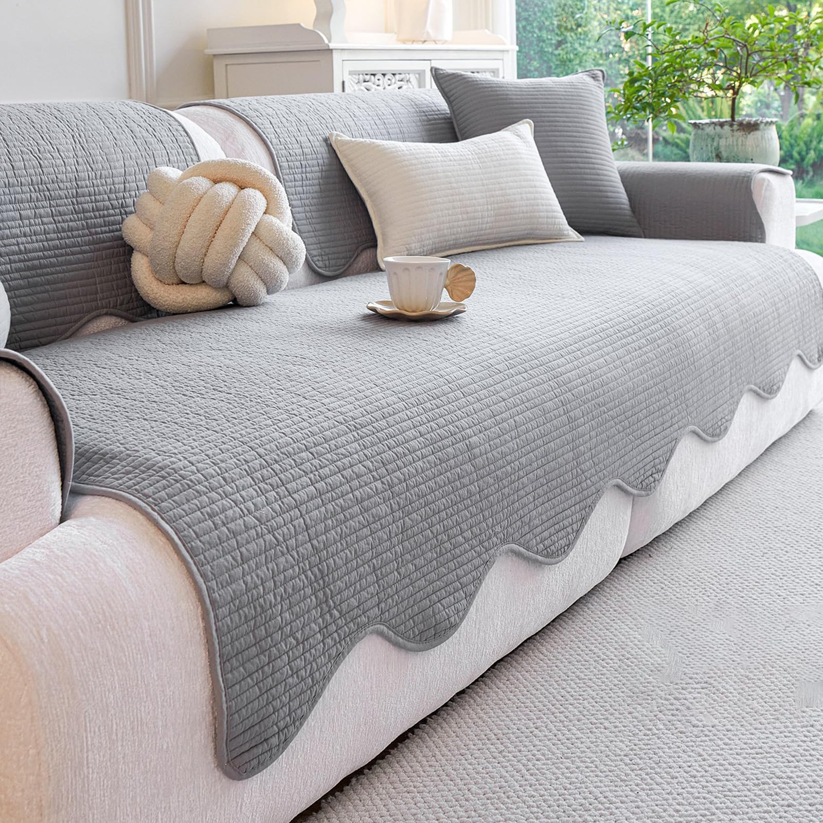 Housse de canapé en tissu jacquard coton exquis texture douce