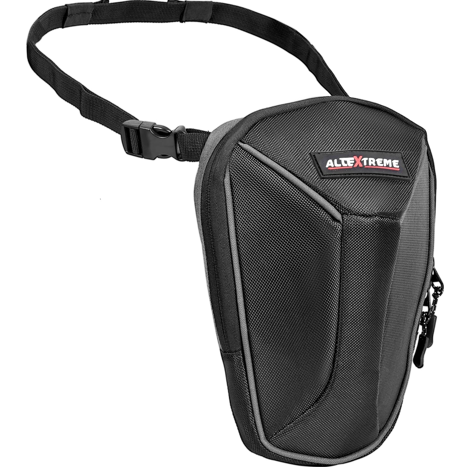 Thigh Bag with Multi Pockets Drop Leg Tactical Waist Fanny Pack for Men and Women Compatible for Riding Hiking Travel Camping Sports (Pack of 1, Black & Grey)-image-16