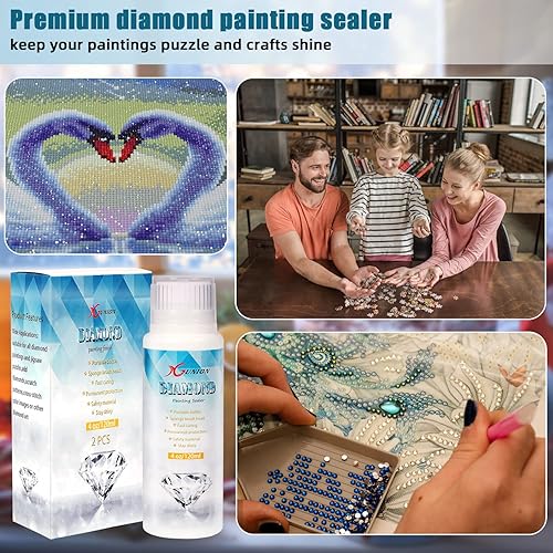 Miniatura 7 de Sellador de pintura de diamantes, paquete de 2 unidades de 8.1 fl oz, sellador de pegamento para pintura de diamantes 5D de 8.1 fl oz, efecto