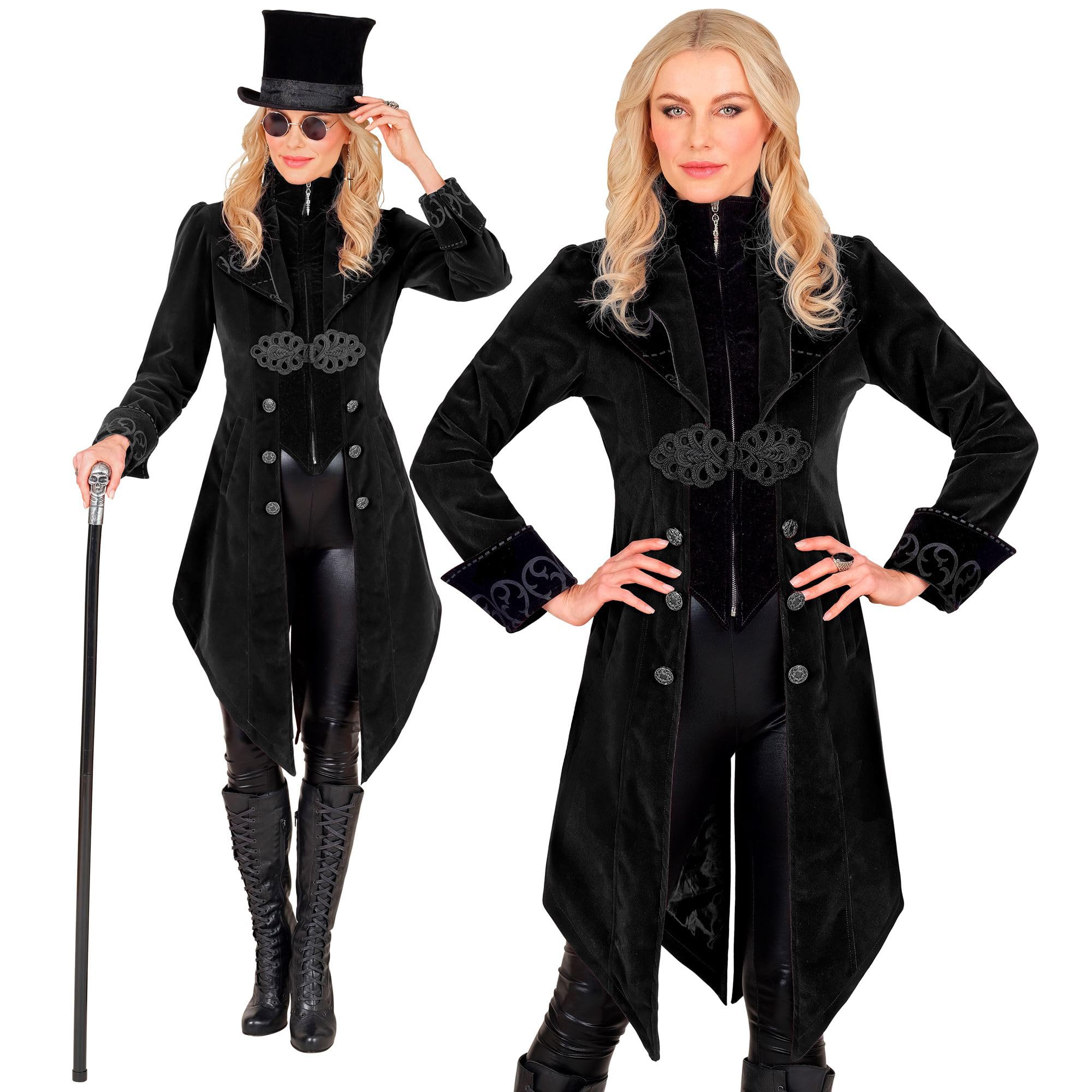 W WIDMANN MILANO Party Fashion - Women's Gothic Velvet Coat Steampunk Tailcoat for Carnival Halloween Cosplay