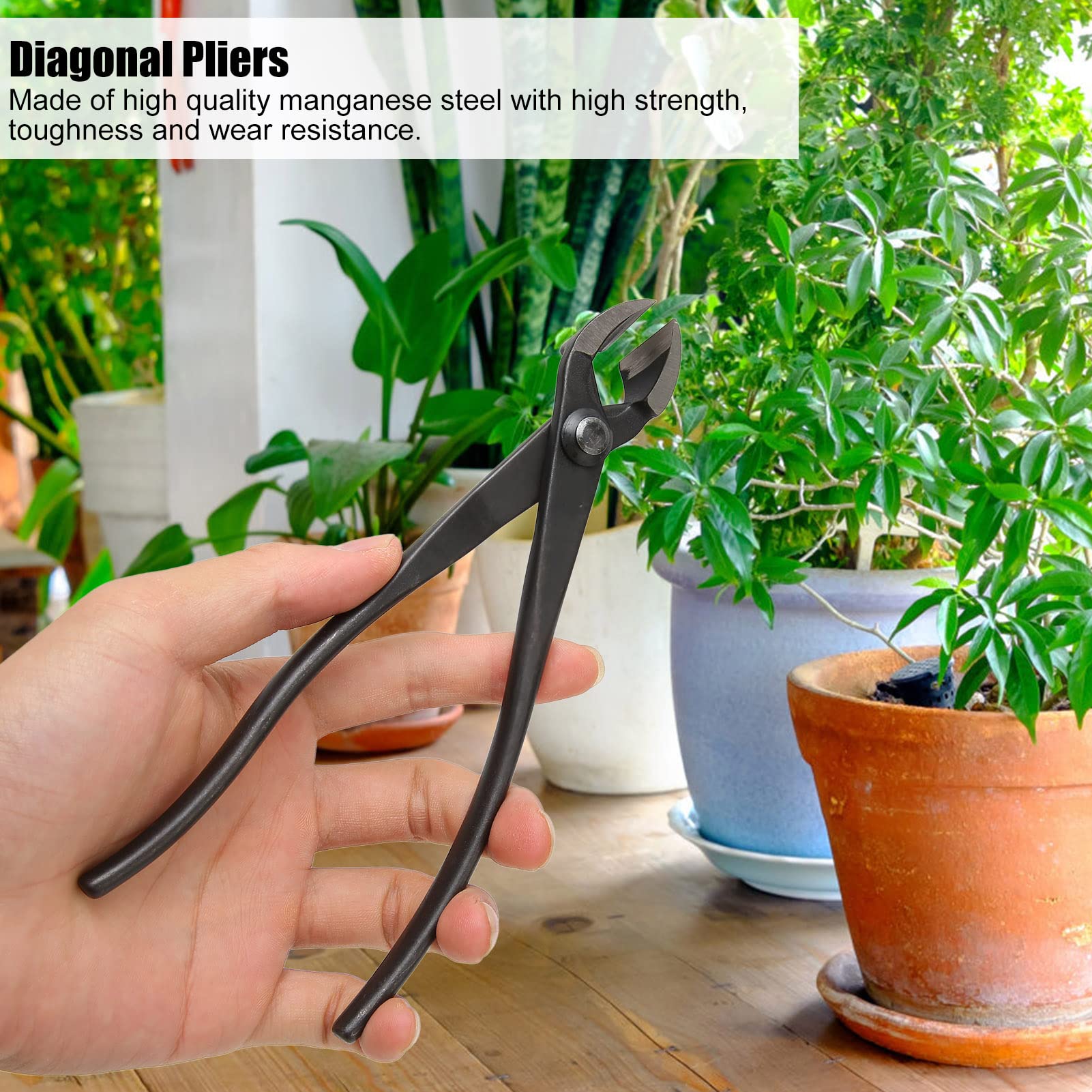 Lybunair 175mm High Strength Diagonal Pliers with Ergonomic Handle for Professional Gardening and Bonsai typeing
