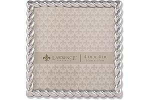 Elevate Your Memories: 4x4 Lawrence Rope Design Metal Frame in Silver