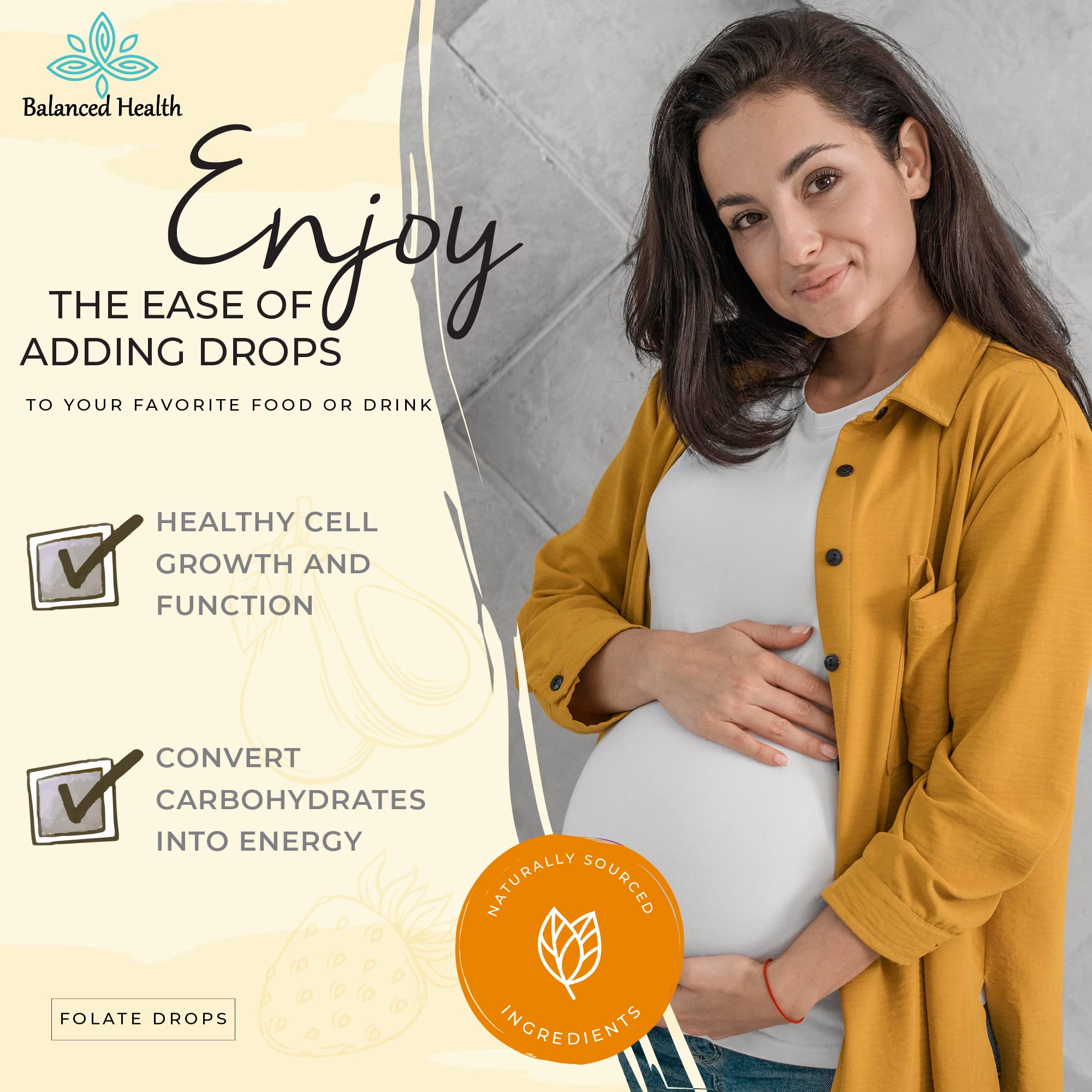 Folate Drops - 120 Servings, 2oz, Butterscotch Flavor, 500mcg L-5-MTHF Folic Acid Supplement — Amazon image 2