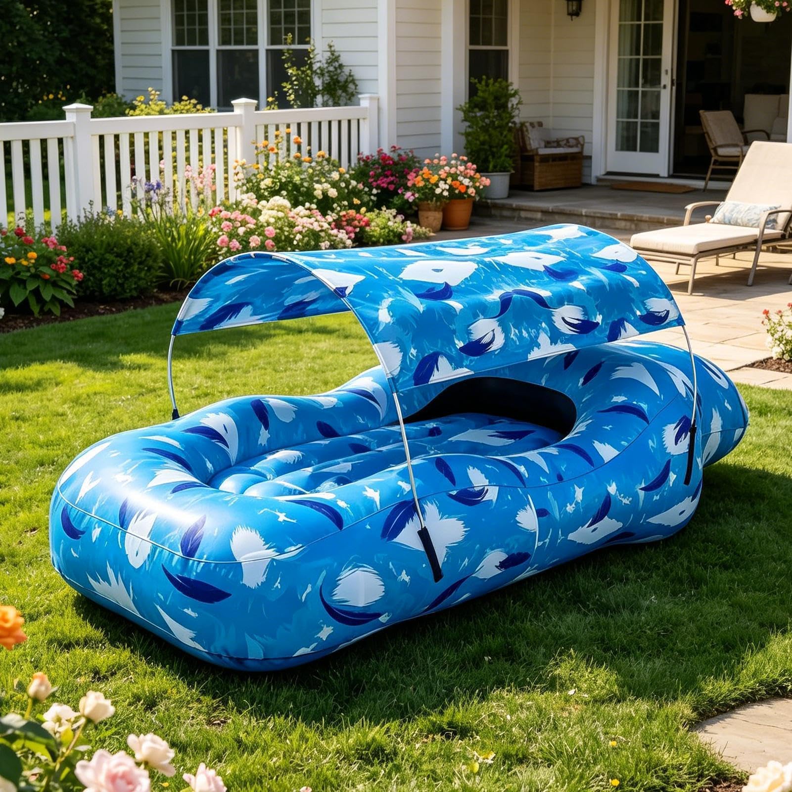 Aufblasbarer Sessel | Aufblasbares Strandsofa mit Abdeckung, für Gartenpool, für Camping, Strand, Garten, Urlaub, Wandern, Reisen im Freien
