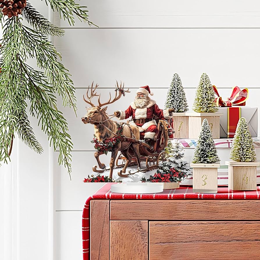 Amazon.co.jp: クリスマス トナカイ そり サンタ 置物 - 鹿のそり