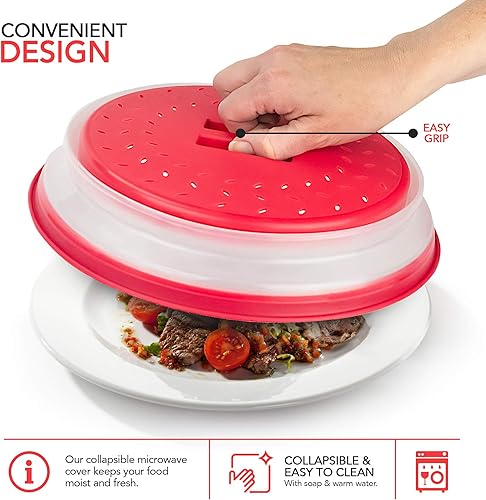 Miniatura 4 de Cubierta de microondas Cubierta de protección contra salpicaduras de alimentos Tapa Plato Cubiertas Calefacción Silicona Plegable Exultimate