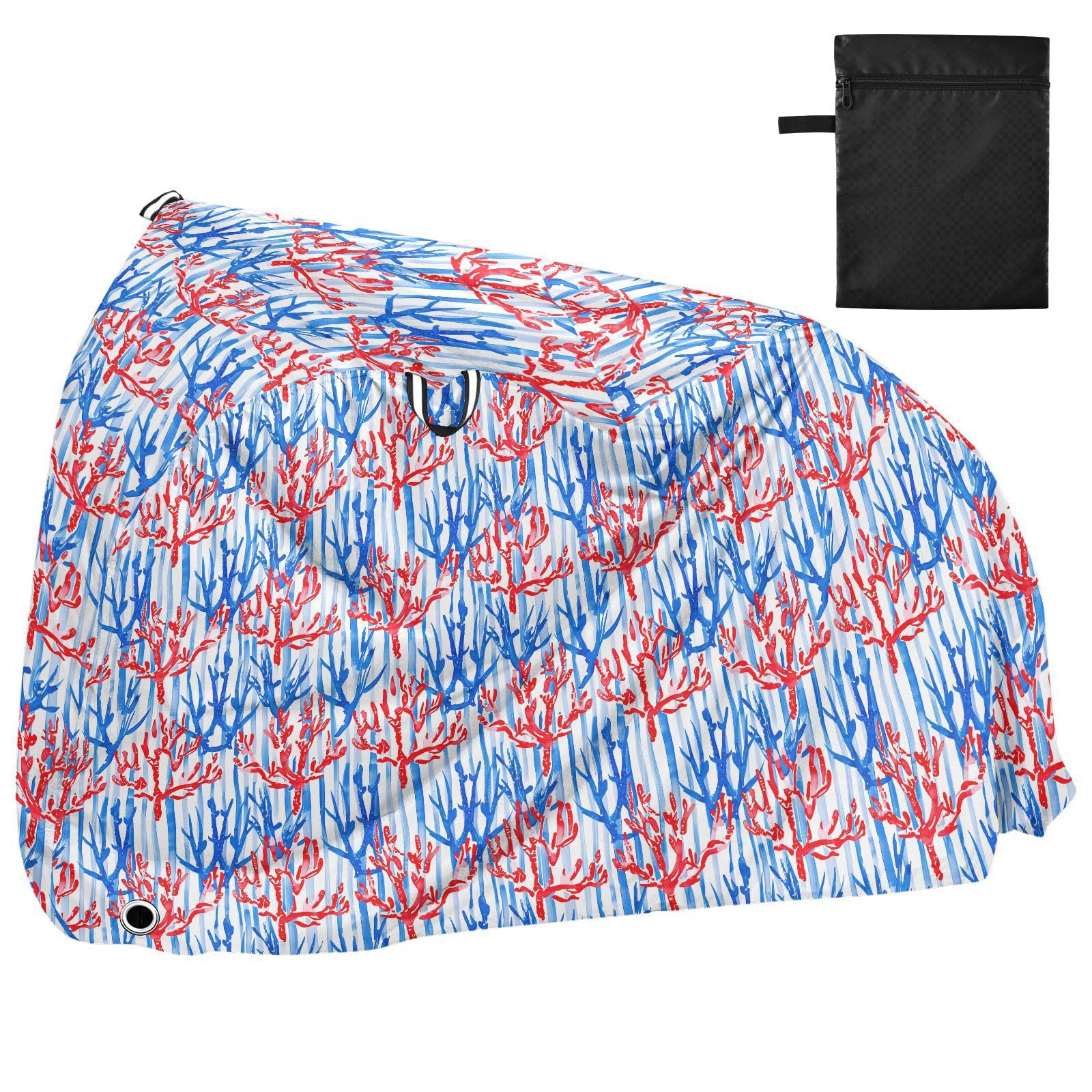 Coperture per moto da esterno impermeabile con motivo corallo rosso e blu