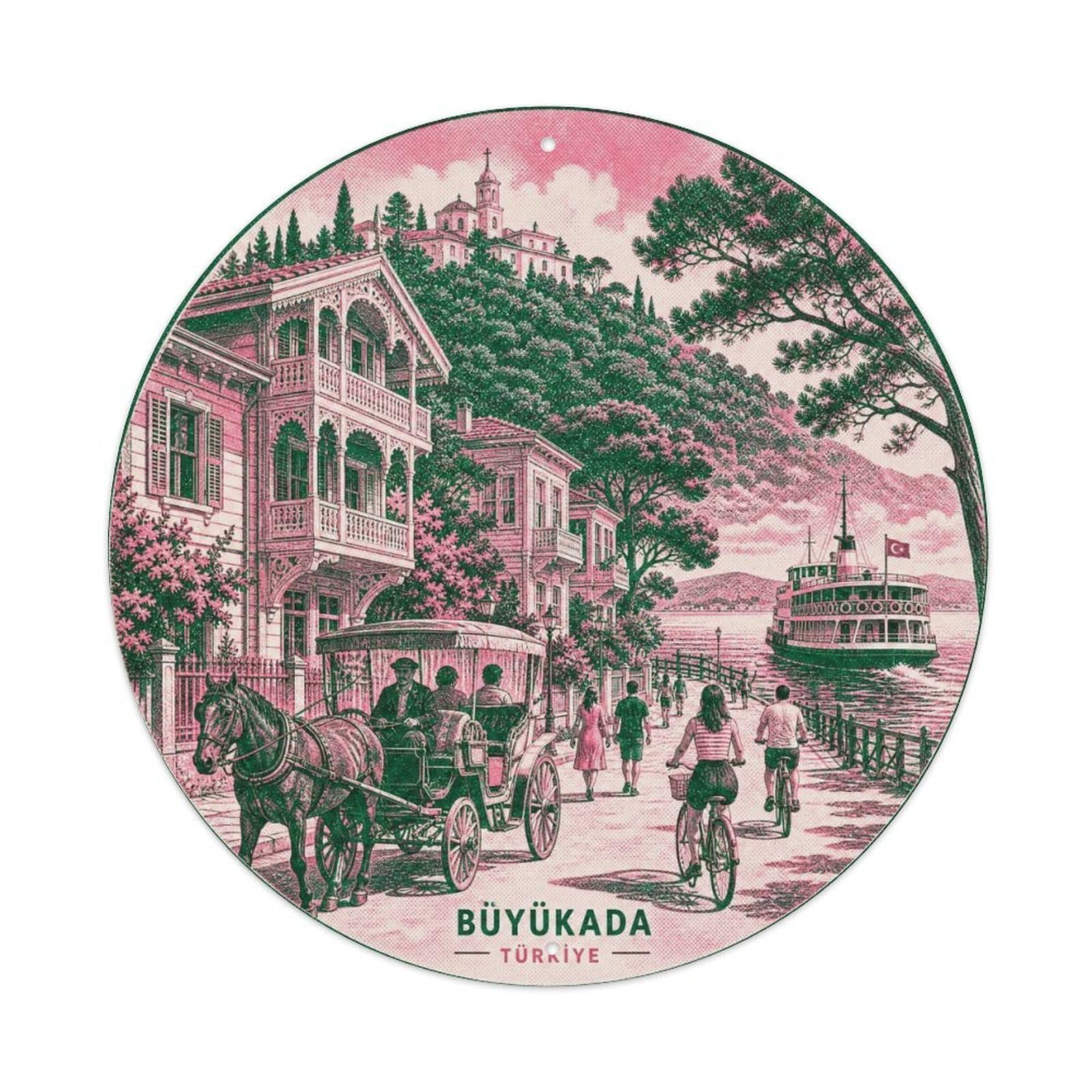 Buyukada Istanbul Turkey Island Heritage Screenprint Metal Tin Sign