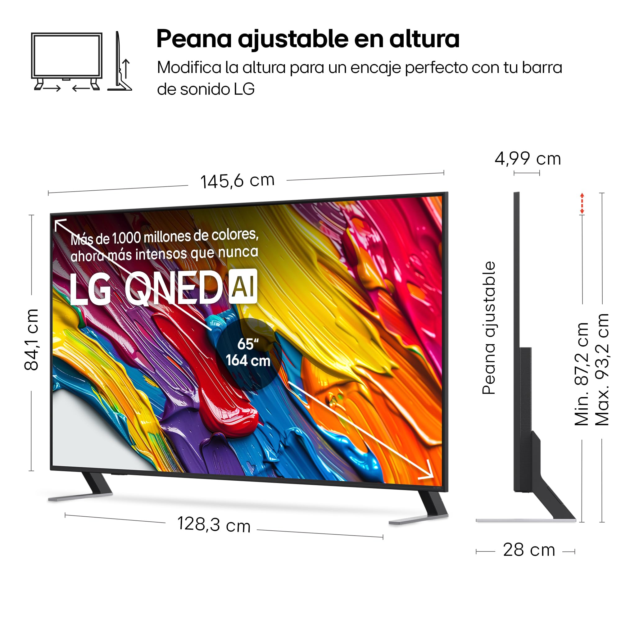 Imagen detallada del panel QNED 4K del televisor LG 65QNED84A6C.