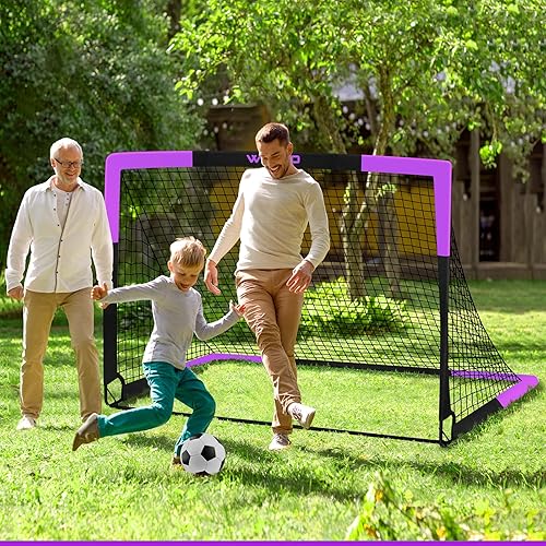 Miniatura 7 de Kids Soccer Goals for Backyard Set of 2, 6x4 ft Portable Toddler Soccer Goal Training Equipment with Soccer Target, Ball, Cones, Soccer Net for Kids