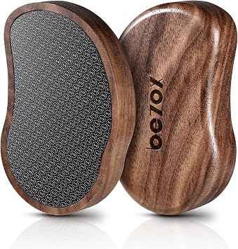 BEZOX Glass Foot File - Nano-Glass Pumice Stone Foot Scrubber, Heel File Callus Remover for Silky Smooth Feet, Portable Pedicure Tool for Summer & Vacation - Walnut Wood Handled