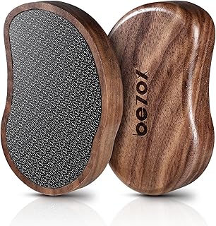 BEZOX Glass Foot Scrubber(1 PCS) - Nano-Glass Pedi Egg Pumice Stone for Feet Dead Skin, Plastic-Free Pedicure Foot File Callus Remover for Silky Smooth Feet - Walnut Wood Handled