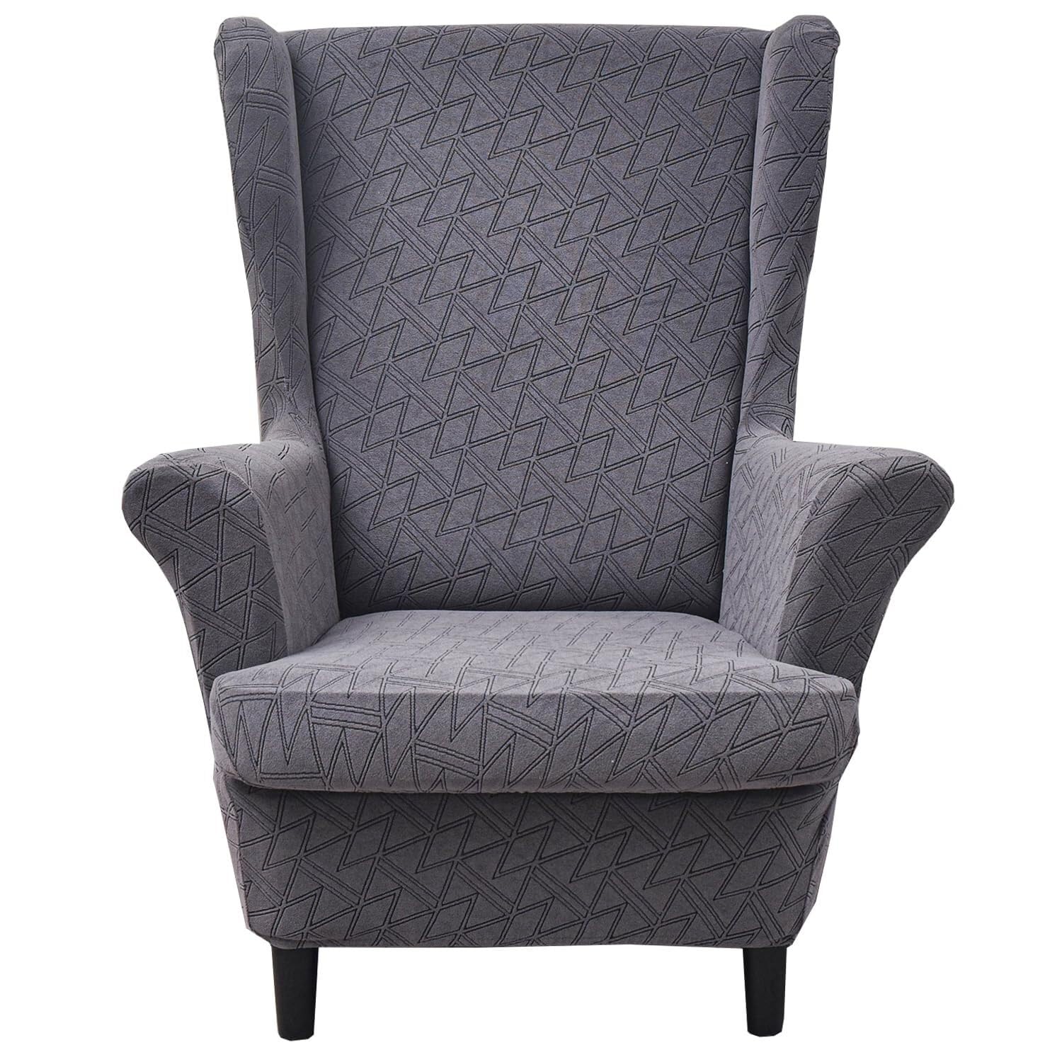 BEIWOSHA Wingback Chair Slipcovers 2 Piece,Stretch Spandex Wing Chair