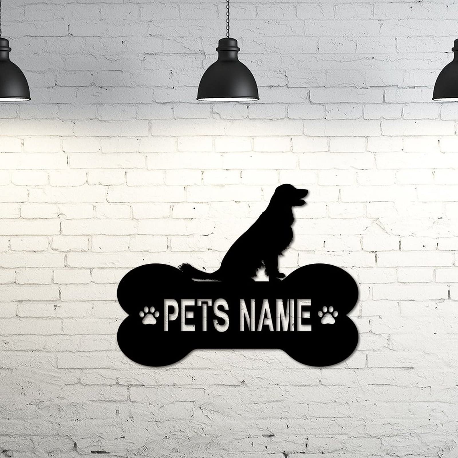 Panneau en métal personnalisé avec nom d'animaux pour décorer votre jardin chic de 61 cm