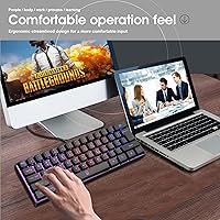 Vista 7 de DGG Teclado K60 61 teclas RGB retroiluminado 60 con cable ergonómico impermeable mini compacto 60 de sensación mecánica para PC Mac PS4 Xbox Gamer