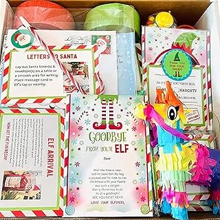2023 New Elf Kit 12/24 Days of Xmas, Elf Kit 24 Days of Xmas, Xmas Elf Kit, Fun Elf Activities,elf Props,Xmas Countdown Elf Toys Cartoon Box Gift,Xmas Countdown Gift for Boys Girls and Adult (A)
