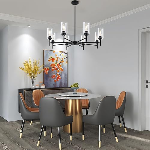 Miniatura 2 de Candelabros de cristal para casa de campo de 8 luces para comedor, modernas lámparas de cocina sobre mesa, iluminación de techo colgante de isla de