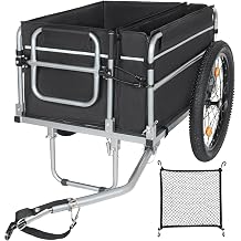 3-in-1 Heavy-Duty Bike Cargo Trailer, Bicycle Trailer E-Bike Compatible Steel Frame,110lb Capacity, Convertible Stroller & Pull Cart w/Suspension, 20 * 2-3/8" Fat tire