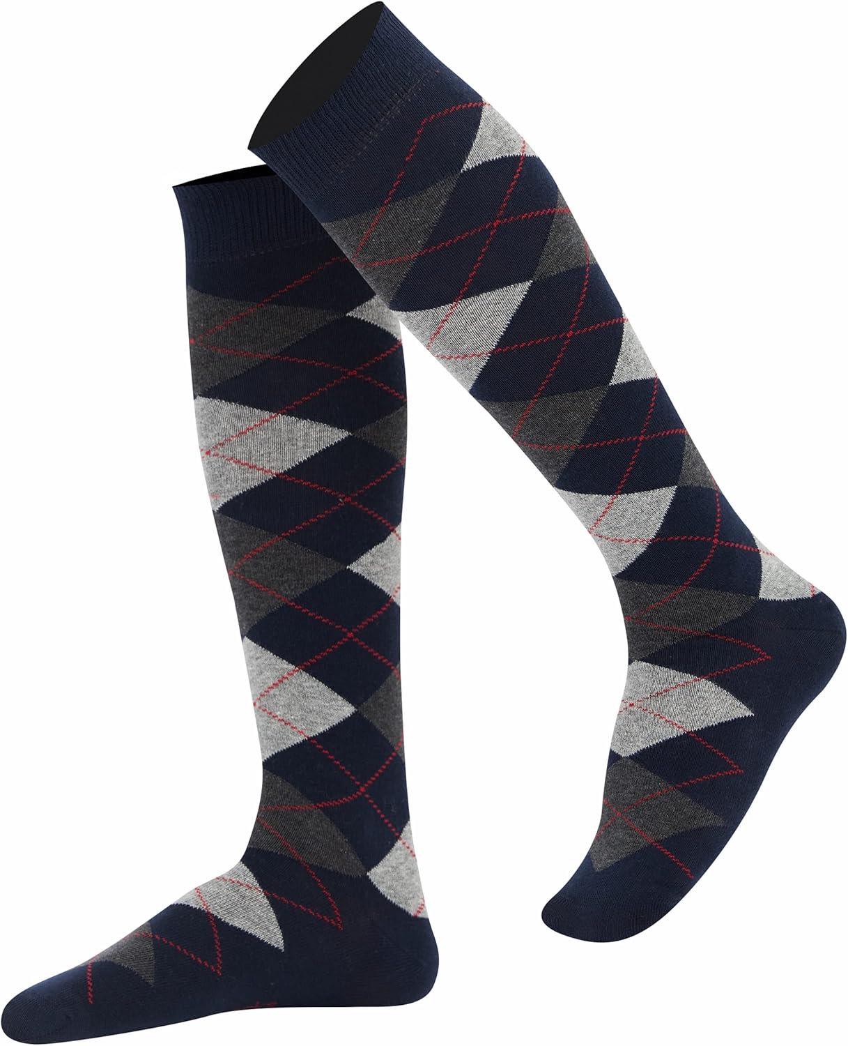 Mysocks Unisex Knee High Long Socks Argyle