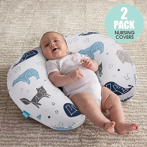 Miniatura 3 de BROLEX Fundas de almohada de lactancia para bebés paquete de 2 fundas suaves para almohadas de lactancia materna, tela cómoda, se adapta a almohadas