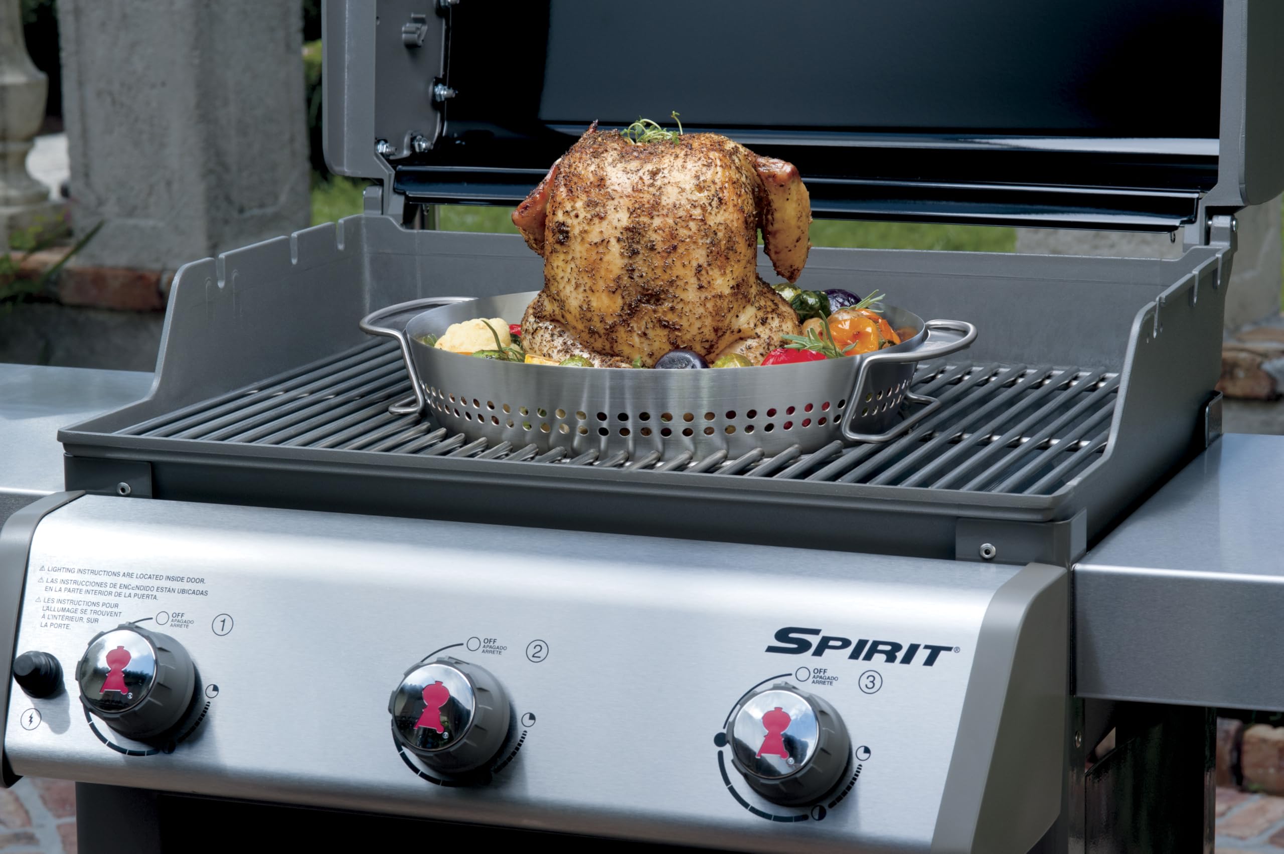 Weber Geflügelhalter Edelstahl für Gourmet BBQ System - saftiges Grillen von Hähnchen und Pute, spülmaschinenfest – Silber (8838)