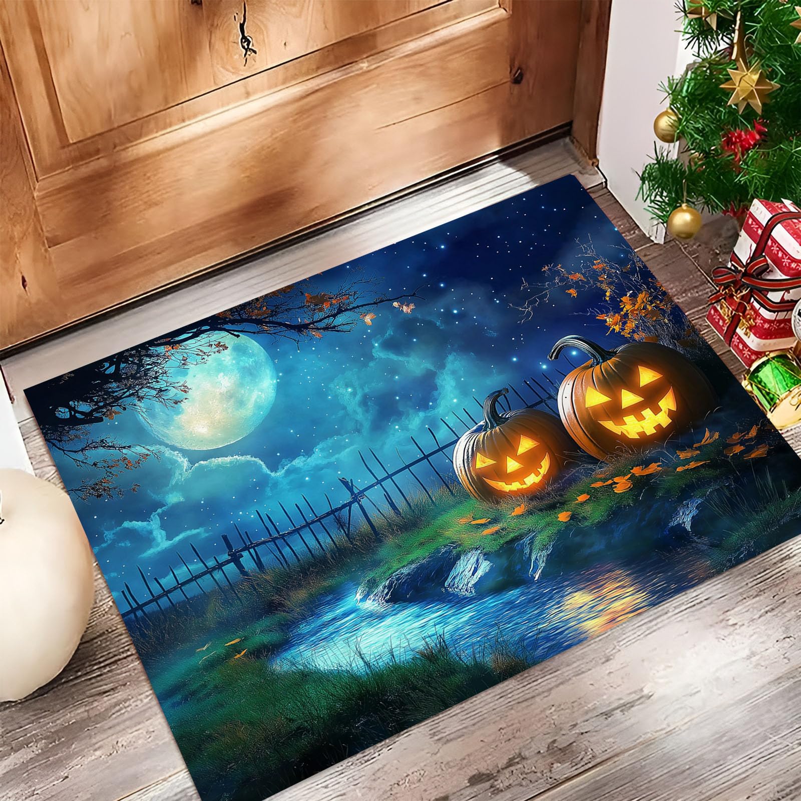 Tapis bleu marine ciel étoilé 80x120 cm comme descente de lit et cuisine