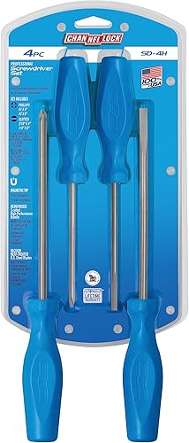Miniatura 2 de CHANNELLOCK SD-4H - Juego de destornilladores estándar de 4 piezas, punta magnética, fabricado en Estados Unidos, agarre moldeado de tres lóbulos