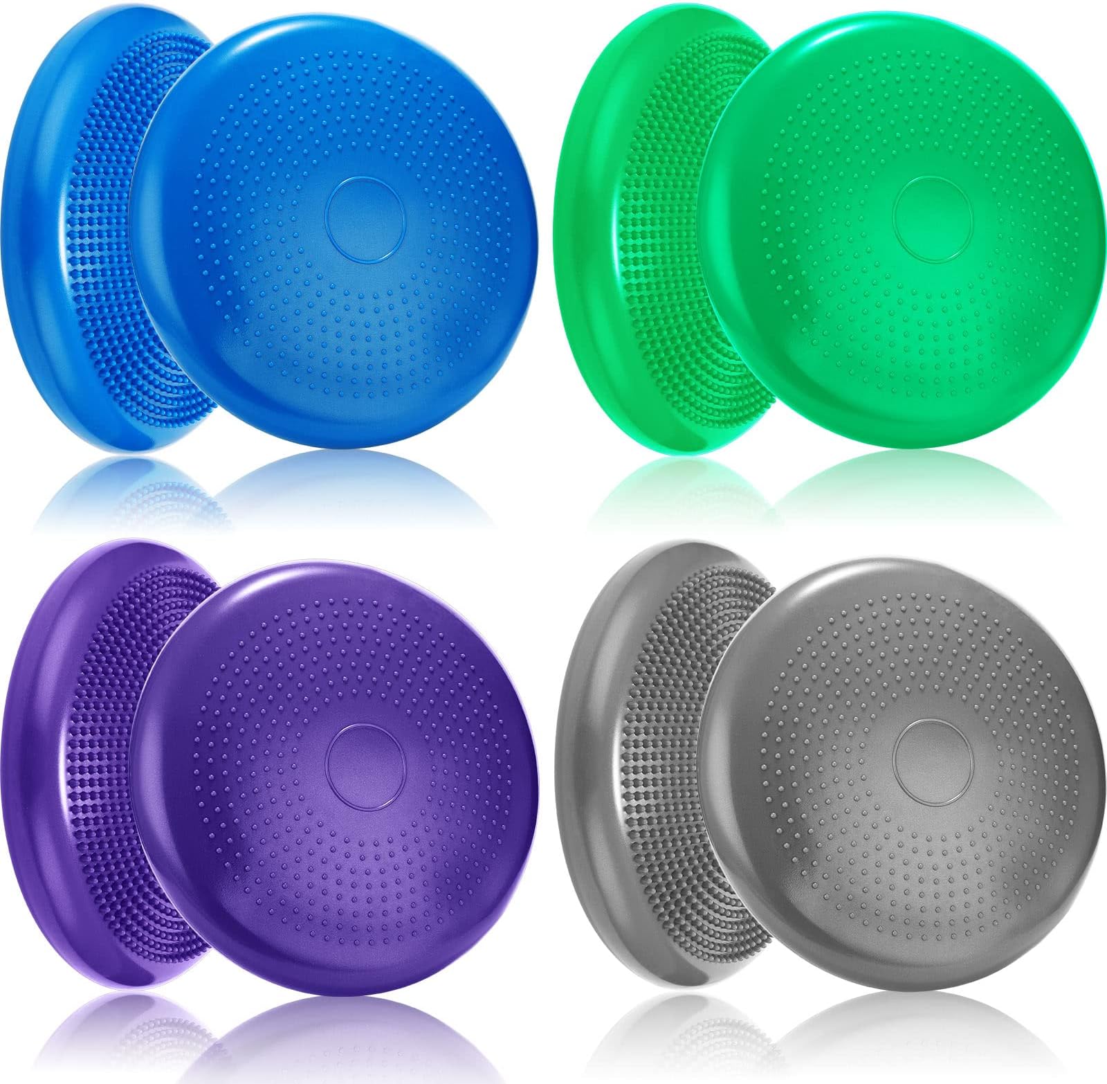 - Jerify 4 Pcs Wiggle Seat Flexible Inflated Wobble Cushion Stability Balance Pad Balance Disc Sensory Seat for Men Women Fitness Physical Exercise Improving Posture Home Office
