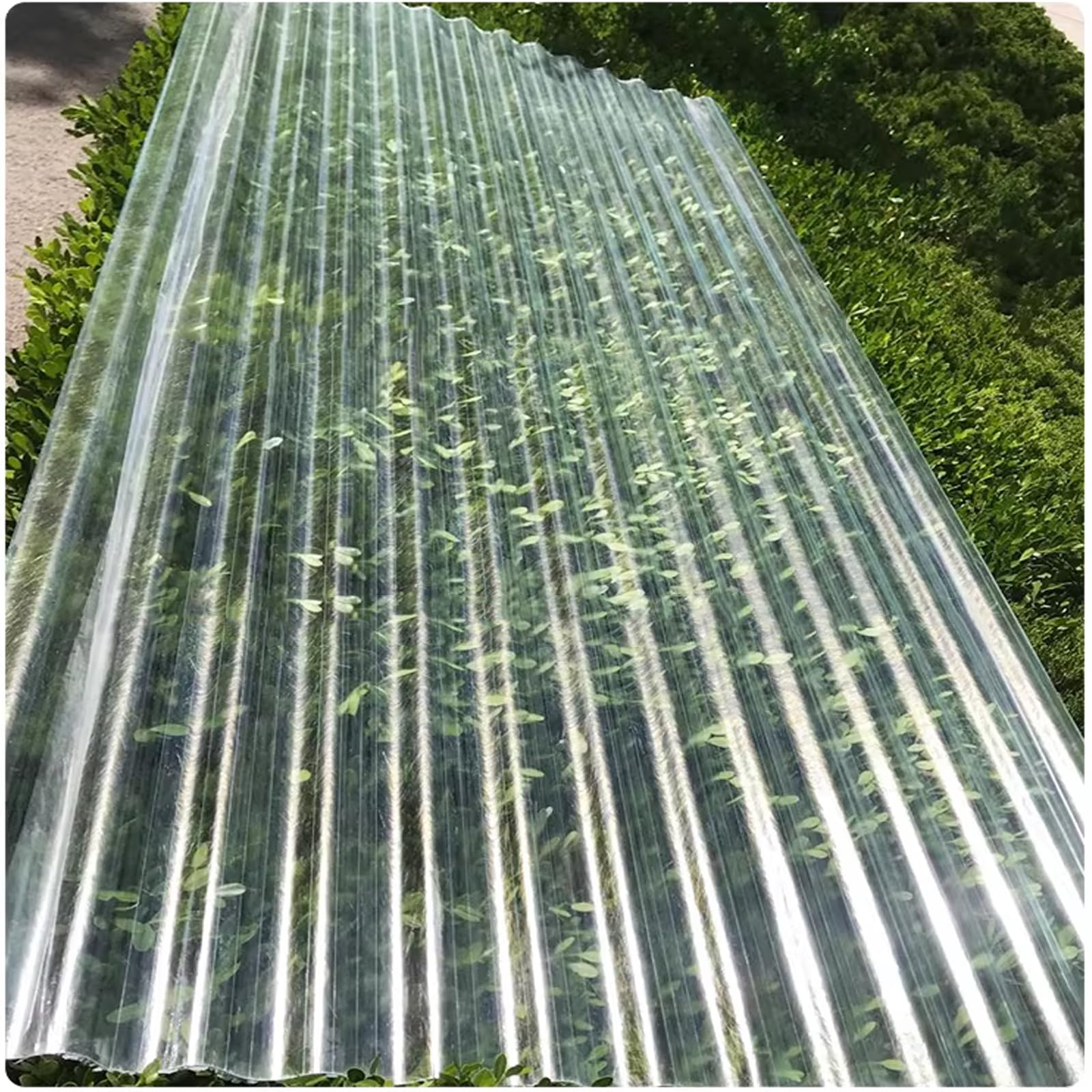 Clear Roof Sheet,1.2mm Waterproof Endurance Board,Flame Retardant Roofing Cladding Panel,Corrugated Garage Shed Roof Cover,Fiberglass Daylighting Panels,for Outdoor Use (1 Pcs,0.9x0.6m/35x24in)