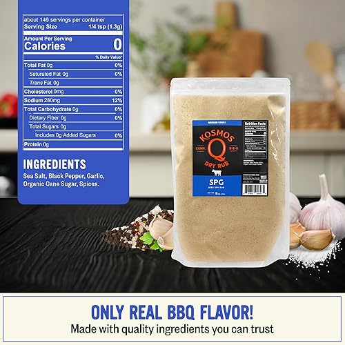 Vista 2 de Kosmos Q SPG BBQ Dry Rub Mezcla dulce y salada Ideal para pechuga, bistec, pollo, costillas y cerdo El mejor condimento para barbacoa